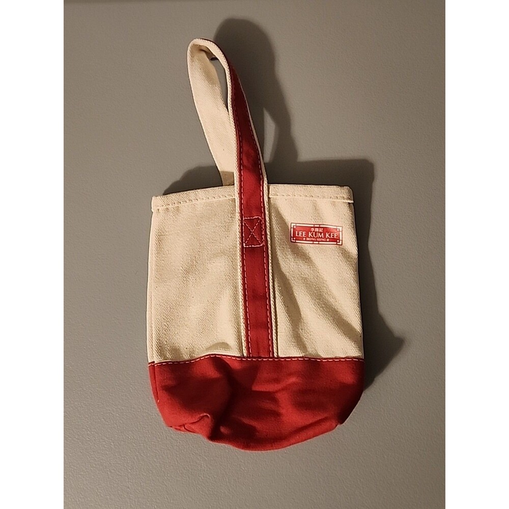 Lee Kum Kee Removable Divide Tote Hong Kong Thick Canvas Red 9"